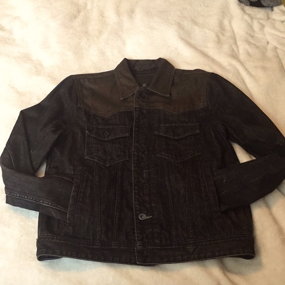 COPY - Guess Denim Jacket Black & Brown - Picture 1 of 3